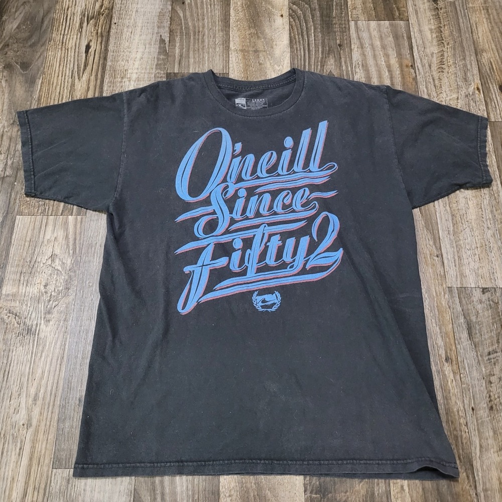 O'NEILL Black T-Shirt Since 1952 Large Y2k Surf Skater